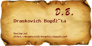 Draskovich Bogáta névjegykártya